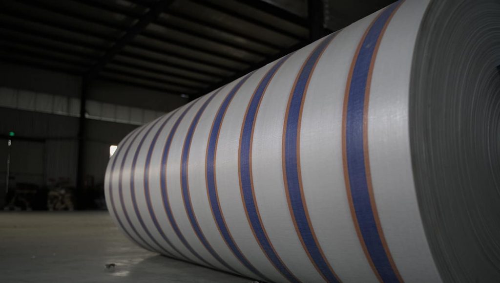 golden wrap blue with white tarpaulin roll