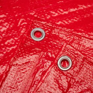 red hdpe poly tarpaulin with rust resistant grommets