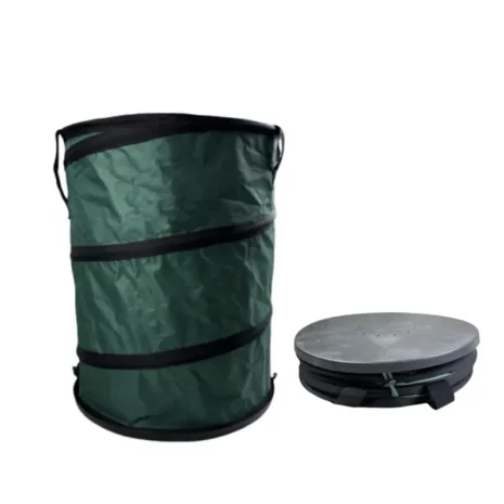 portable pe garden leaf bag bin with lip zipper (1)